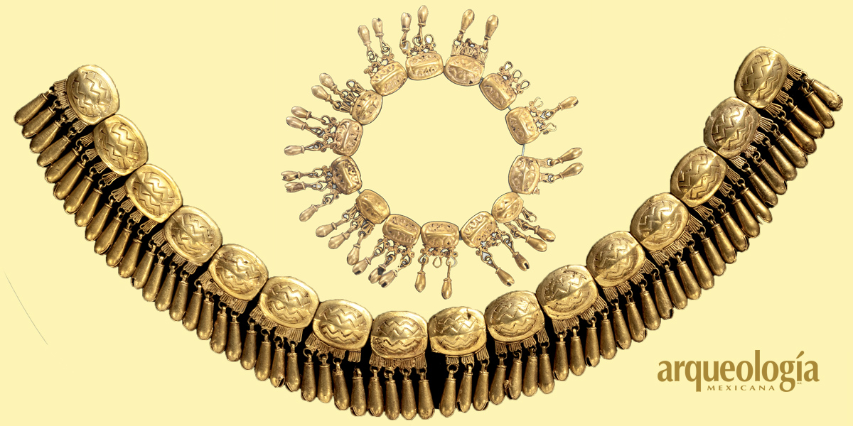 Dos collares de oro de la Tumba 7 de Monte Albán, Oaxaca | Arqueología  Mexicana