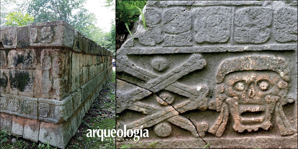 Cráneos perforados y tzompantlis en Chichén Itzá