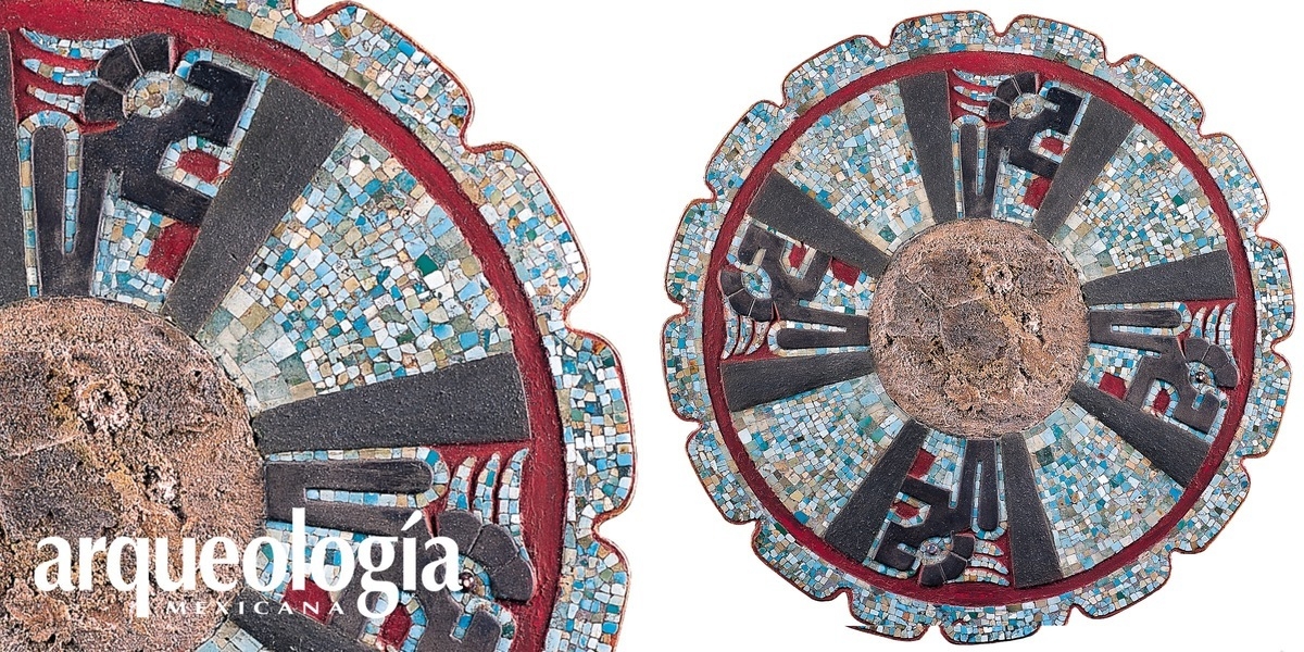 Disco con mosaico de turquesa  de Chichén Itzá, Yucatán 