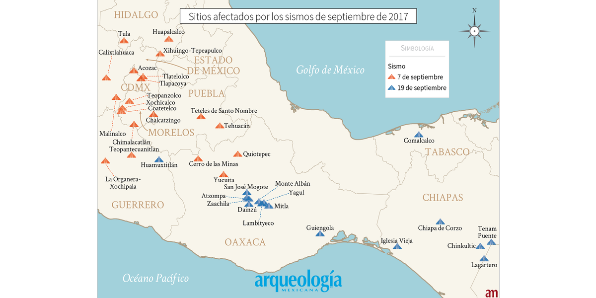 El impacto de los sismos de 2017 en las zonas arqueológicas mexicanas, I