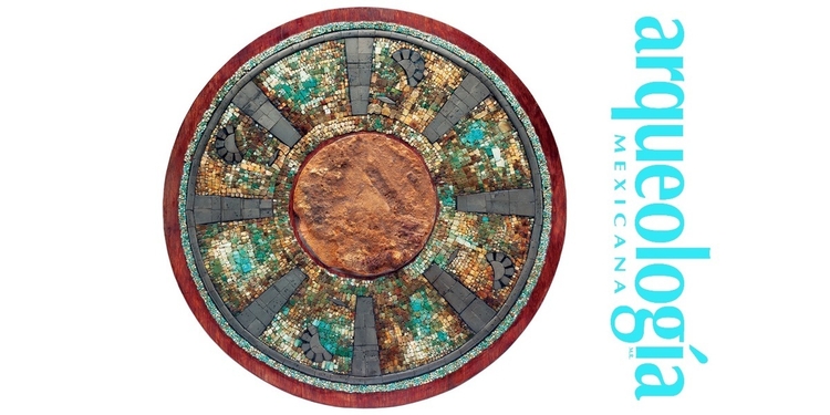 Un disco de mosaico de turquesa del Palacio Quemado de Tula